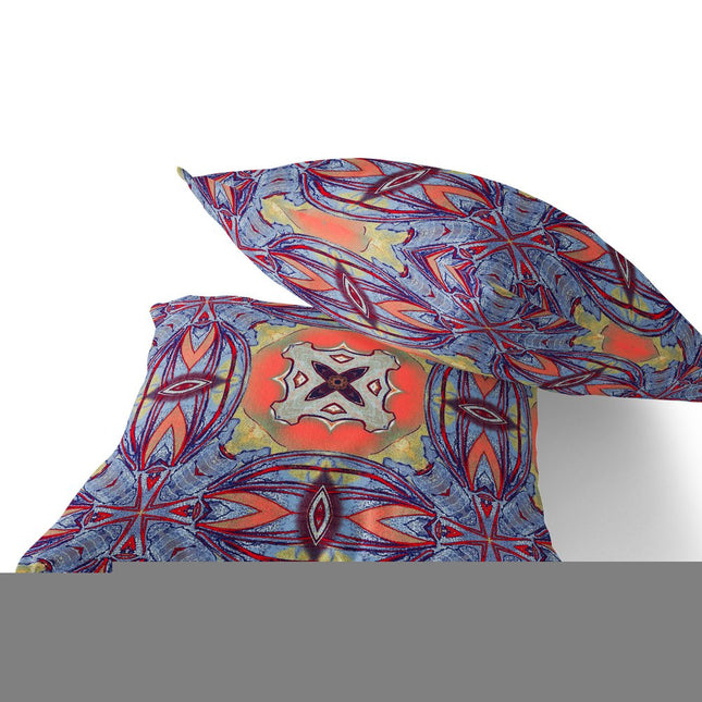 Set of Two Purple And Orange Floral Indoor Outdoor Throw Pillow HomeRoots