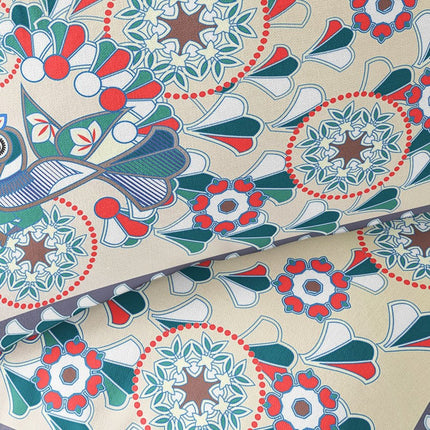 Set of Two Off White Red And Green Peacock Floral Indoor Outdoor Throw Pillow HomeRoots