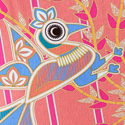 Set of Two Peach And Blue Peacock Indoor Outdoor Throw Pillow