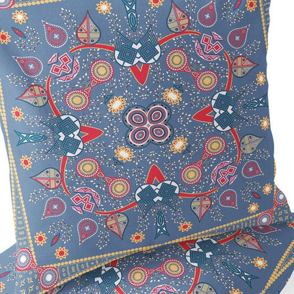 Set of Two Purple Blue Red And Gold Botanical Indoor Outdoor Throw Pillow HomeRoots
