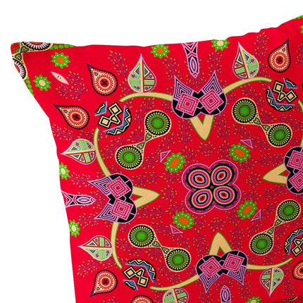 Set of Two Red Pink And Green Paisley Indoor Outdoor Throw Pillow HomeRoots