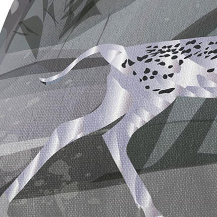 Set of Two Silver And Black Deer Indoor Outdoor Throw Pillow