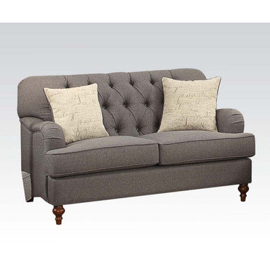 ACME 53691 Alianza Loveseat with 2 Pillows, Dark Gray Fabric ACME Furniture