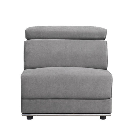 ACME 53722 Alwin Modular Armless Chair, Dark Gray Fabric