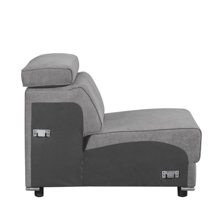 ACME 53722 Alwin Modular Armless Chair, Dark Gray Fabric