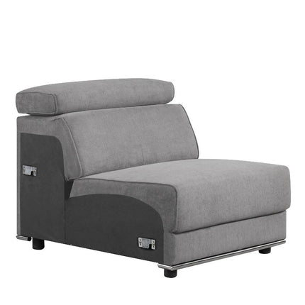 ACME 53722 Alwin Modular Armless Chair, Dark Gray Fabric