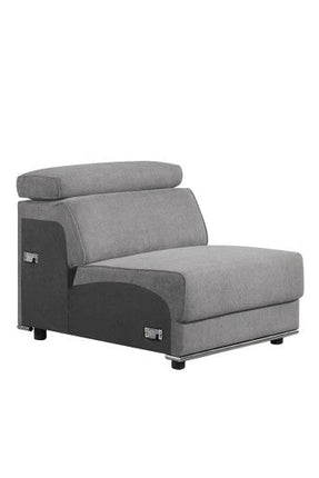 ACME 53722 Alwin Modular Armless Chair, Dark Gray Fabric ACME Furniture