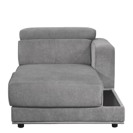 ACME 53723 Alwin Modular RF Chaise, Dark Gray Fabric