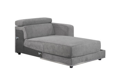 ACME 53723 Alwin Modular RF Chaise, Dark Gray Fabric ACME Furniture