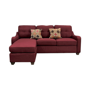 ACME 53740 Cleavon II Sectional Sofa & 2 Pillows, Red Linen ACME Furniture