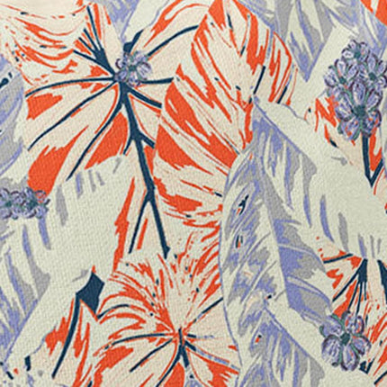 Set of Two Orange Blue And White Botanical Indoor Outdoor Throw Pillow