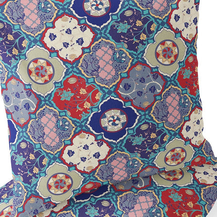 Set of Two Red Cream And Turquoise Diamond Indoor Outdoor Throw Pillow HomeRoots