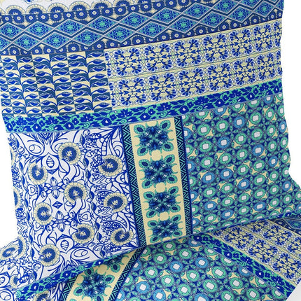 Set of Two White And Blue Floral Indoor Outdoor Throw Pillow HomeRoots