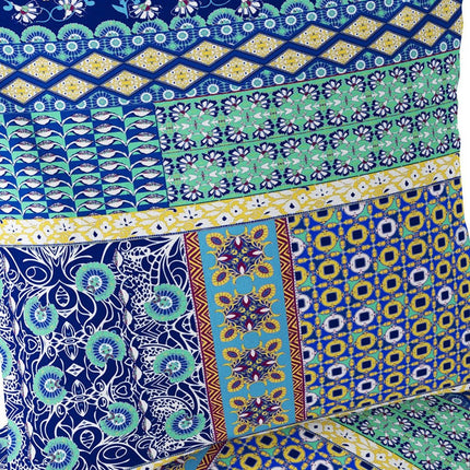 Set of Two Navy Blue And Yellow Floral Indoor Outdoor Throw Pillow HomeRoots