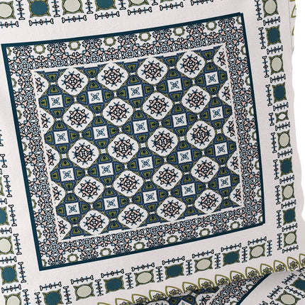 Set of Two White And Green Floral Indoor Outdoor Throw Pillow