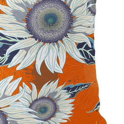 Set of Two Red And White Sunflower Indoor Outdoor Throw Pillow HomeRoots