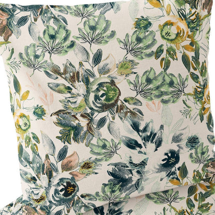 Set of Two White And Green Floral Indoor Outdoor Throw Pillow HomeRoots