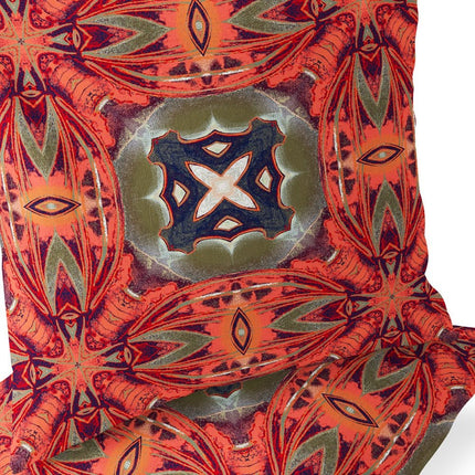 Set of Two Peach And Green Floral Indoor Outdoor Throw Pillow HomeRoots