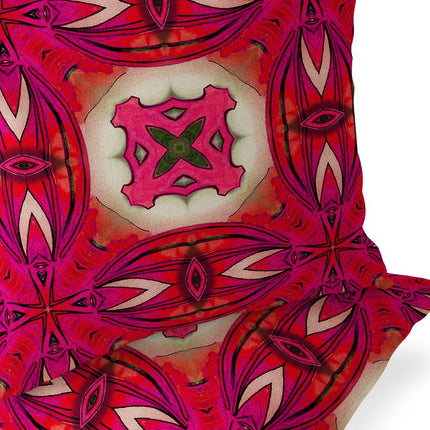 Set of Two Pink And Plum Floral Indoor Outdoor Throw Pillow