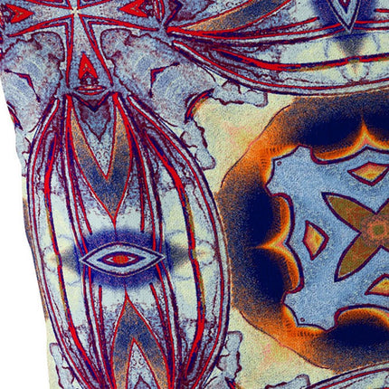 Set of Two Purple Peach Indigo And Yellow Floral Indoor Outdoor Throw Pillow HomeRoots