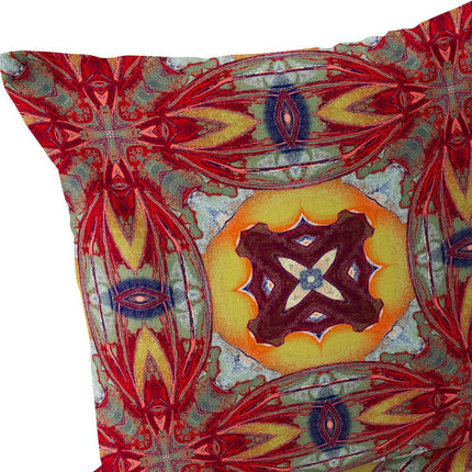 Set of Two Yellow Red Magenta And Green Floral Indoor Outdoor Throw Pillow HomeRoots