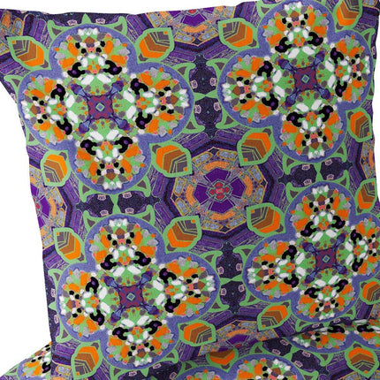 Set of Two Purple And Green Floral Indoor Outdoor Throw Pillow HomeRoots