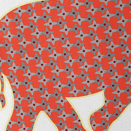 Set of Two Orange And Cream Elephant Indoor Outdoor Throw Pillow HomeRoots