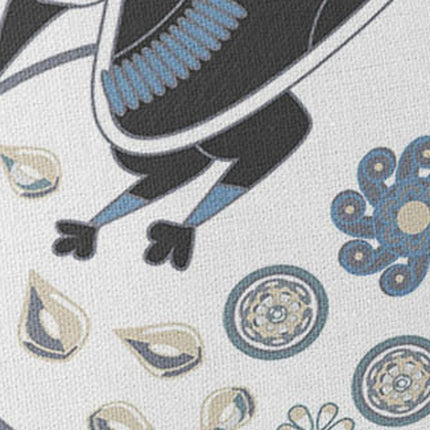 Set of Two White Black Gray And Blue Peacock Indoor Outdoor Throw Pillow