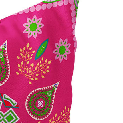 Set of Two Pink And Green Paisley Indoor Outdoor Throw Pillow HomeRoots