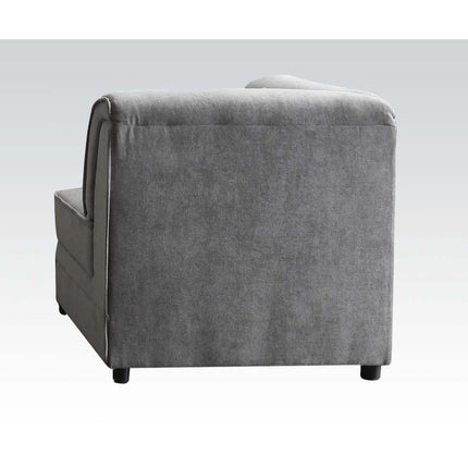 ACME 53781 Bois Modular - Wedge & 1 Pillow, Gray Velvet