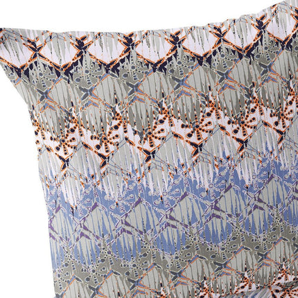 Set of Two Purple Gray Blue And Orange Ikat Indoor Outdoor Throw Pillow HomeRoots