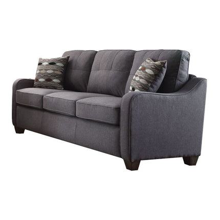 ACME 53790 Cleavon II Sofa with 2 Pillows, Gray Linen