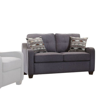 ACME 53791 Cleavon II Loveseat with 2 Pillows, Gray Linen ACME Furniture
