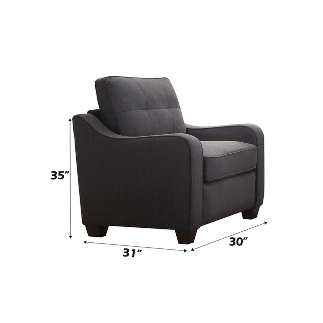 ACME 53792 Cleavon II Chair, Gray Linen
