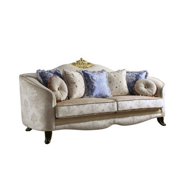 ACME 53945 Sheridan Sofa with 7 Pillows, Cream Fabric ACME Furniture
