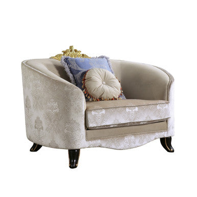 ACME 53947 Sheridan Chair with 2 Pillows, Cream Fabric ACME Furniture