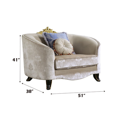 ACME 53947 Sheridan Chair with 2 Pillows, Cream Fabric