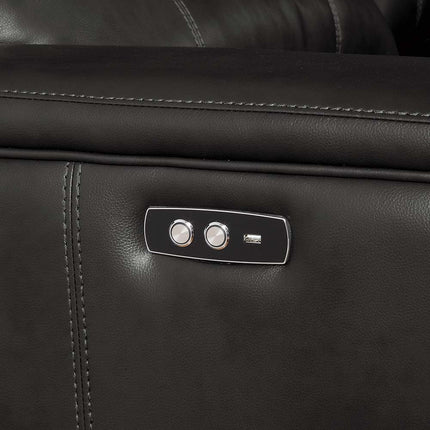 ACME 54150 Saul Sectional Sofa (Power Motion/USB Dock), Black Leather-Aire (1Set/6Ctn)