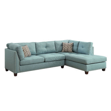 ACME 54390 Laurissa Teal Right Facing Sectional Sofa ACME Furniture