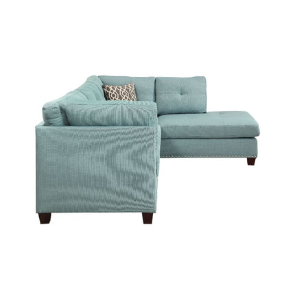 ACME 54390 Laurissa Teal Right Facing Sectional Sofa  2