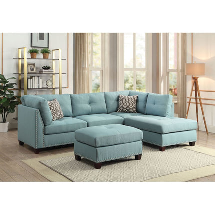 ACME 54390 Laurissa Teal Right Facing Sectional Sofa  5