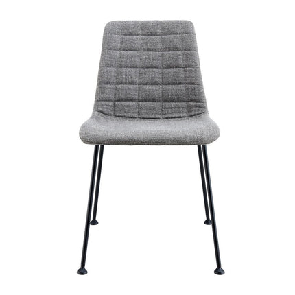 Set of Two Gray And Black Upholstered Fabric Dining Side Chairs HomeRoots