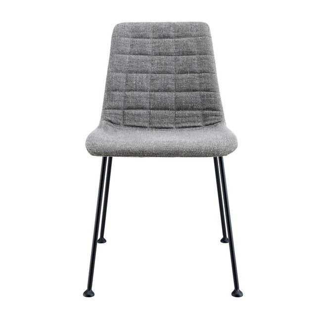 Set of Two Gray And Black Upholstered Fabric Dining Side Chairs HomeRoots