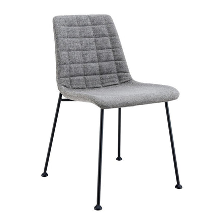Set of Two Gray And Black Upholstered Fabric Dining Side Chairs HomeRoots