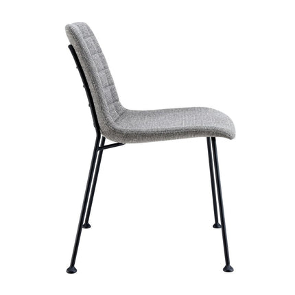 Set of Two Gray And Black Upholstered Fabric Dining Side Chairs HomeRoots