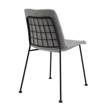 Set of Two Gray And Black Upholstered Fabric Dining Side Chairs HomeRoots