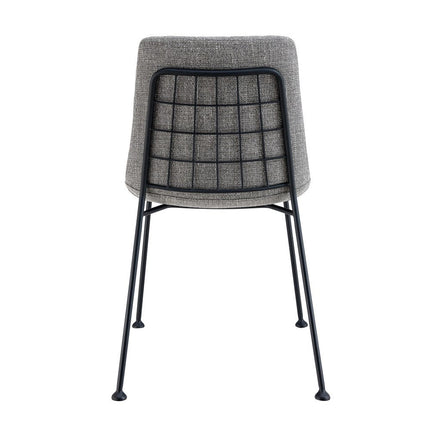 Set of Two Gray And Black Upholstered Fabric Dining Side Chairs HomeRoots