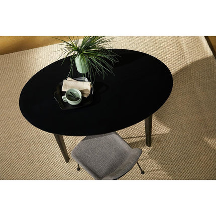 Set of Two Gray And Black Upholstered Fabric Dining Side Chairs