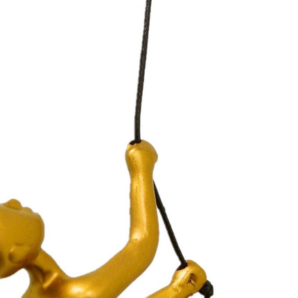 Set of Two Gold Resin Climbing Man Hanging Dimensional Sculpture HomeRoots
