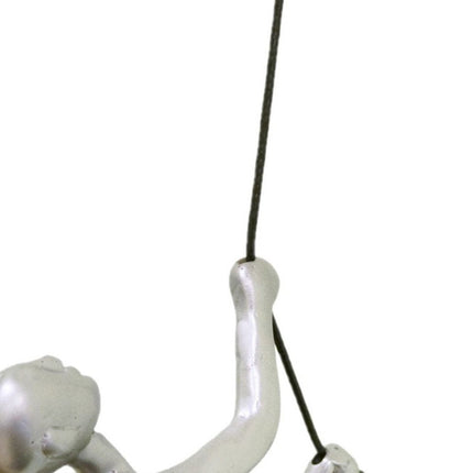 Set of Two Silver Resin Climbing Man Hanging Dimensional Sculpture HomeRoots
